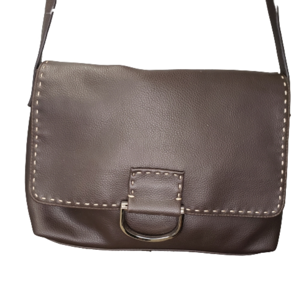 Liz Claiborne Shoulder Bag Purse Brown Vegan Leather